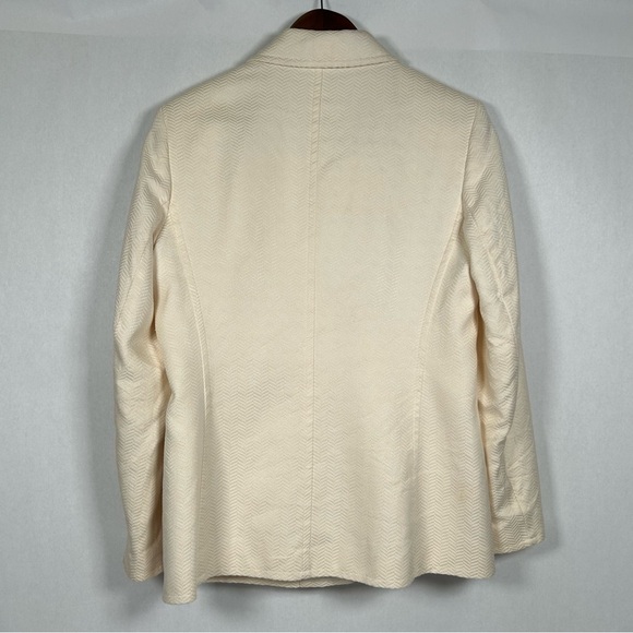 Talbots Cream Women's Suit Jacket with Herringbone Pattern - Picture 2 of 10